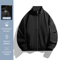 光板二开男士立领夹克工装飞行外套潮流上衣薄款A266-JK8017-P33，男装夹克，电商A266