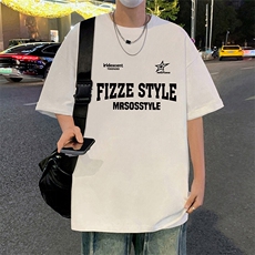 T788大码宽松纯棉运动圆领体恤衫oversize短袖T恤男重磅T，男装T恤，星座304A-1
