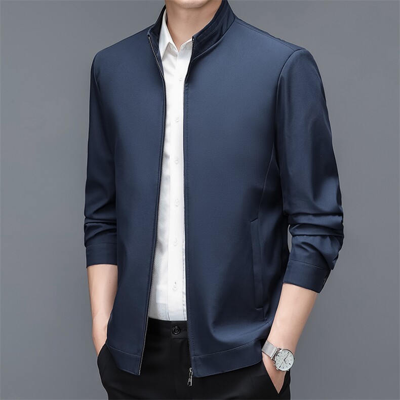 BJ22338钱塘2020-2春秋薄款中年男士商务休闲简约夹克外套P69,男装夹克,钱塘207-2