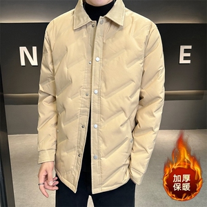 轻薄羽绒服男士2024冬季新款潮牌灰鸭绒翻领上衣休闲保暖外套男装图片