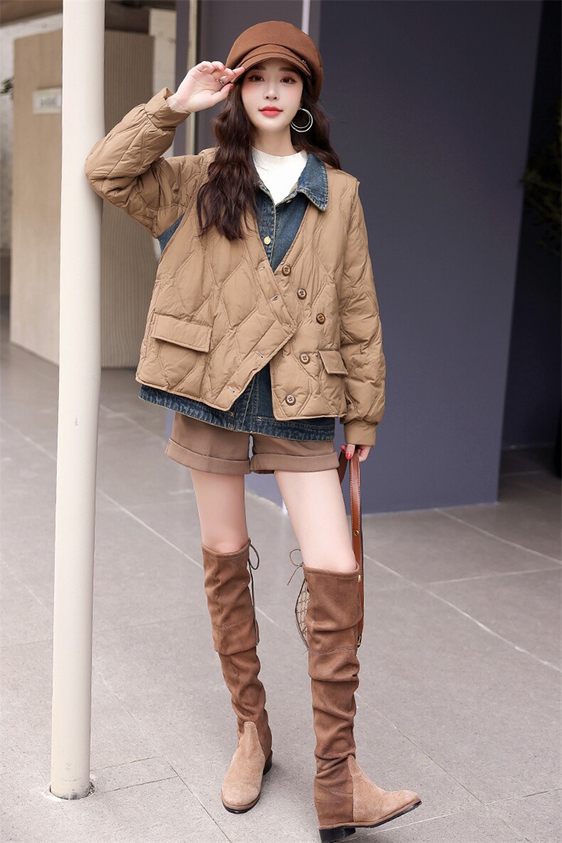 时尚潮流白鸭绒羽绒服马甲两件套2023年冬季新款,女装羽绒服,橙子家