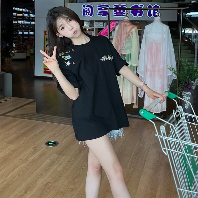 万针全刺绣工艺抖音得物高品质260克重磅纯棉双纱美式高街短袖T恤,男装T恤,电商A486