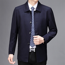 21中青年男士夹克纯色翻领外套商务休闲时尚茄克衫男SJJ8502-P160，男装夹克，电商B212（原钱塘6029）