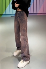 B221美式ins高街小众休闲提花直筒牛仔裤LK24379-特P52控88，男装牛仔裤，电商B221