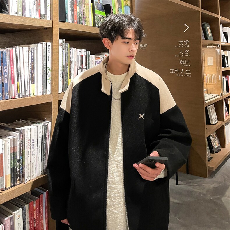 男装呢料夹克2026秋冬季新款毛呢大衣男生外套XZ514-2-F593-P115,男装夹克,星座514-2(原B239)