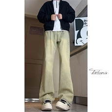 高街水洗微喇牛仔裤男美式宽松复古长裤A166-NA5201-特P32加绒42，男装牛仔裤，电商A166