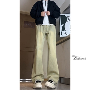 高街水洗微喇牛仔裤男美式宽松复古长裤A166-NA5201-特P32加绒42图片