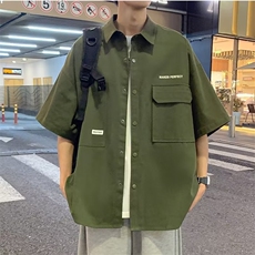 短袖衬衫男薄款宽松加大码免烫白色衬衣男生半袖领衫CD3041，男装衬衫，星座1116A-1（原606A）