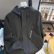多口袋登山防水冲锋衣男女潮牌橙色工装连帽夹克外套-WT685-p62，男装夹克，星座601-2