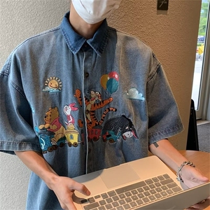 夏季新款衬衫潮流慵懒男方领衬衫G1840图片