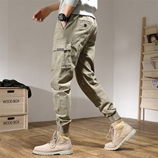 主推！工装多口袋长裤子ins潮流宽松休闲束脚裤子G3812P80，男装休闲裤，星座914