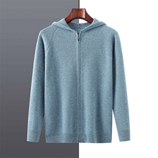 2025年秋季新款百搭男士拉链连帽衫，男装羊毛衫，牧绒家园高端店