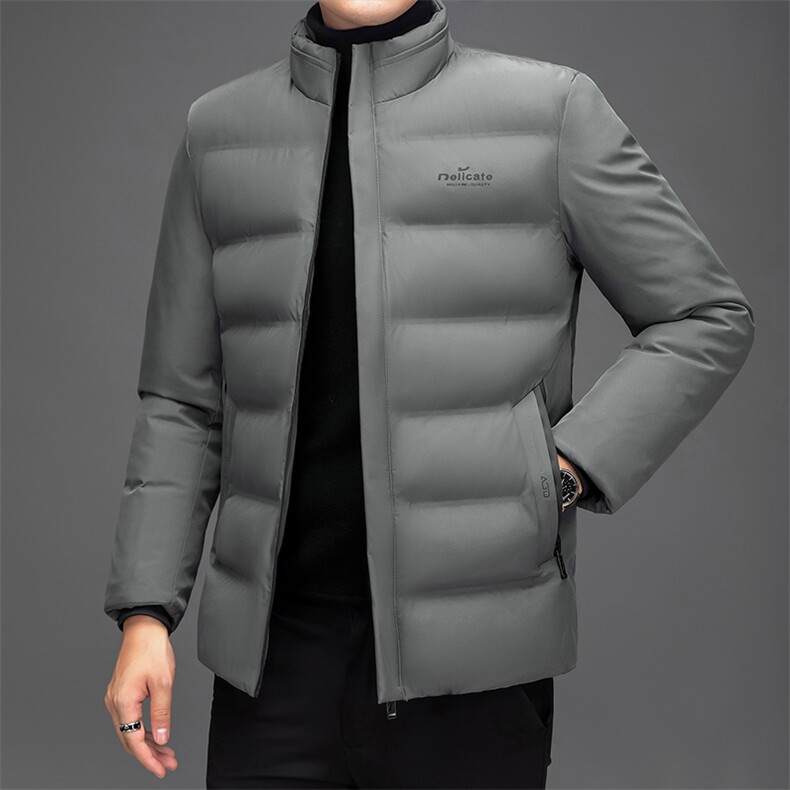 时尚冬季男士中年羽绒棉外套休闲棉服立领纯色面包服加厚棉衣男,男装棉衣,电商B212（原钱塘6029）