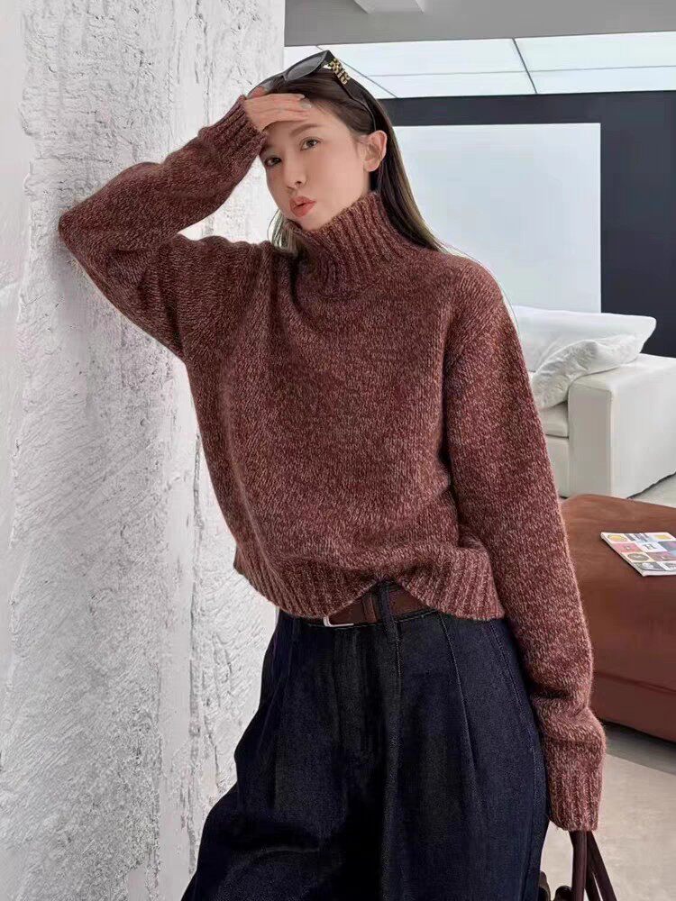 2025年秋季时尚百搭通勤简约休闲加厚圆领，女装羊毛衫，端硕羊绒
