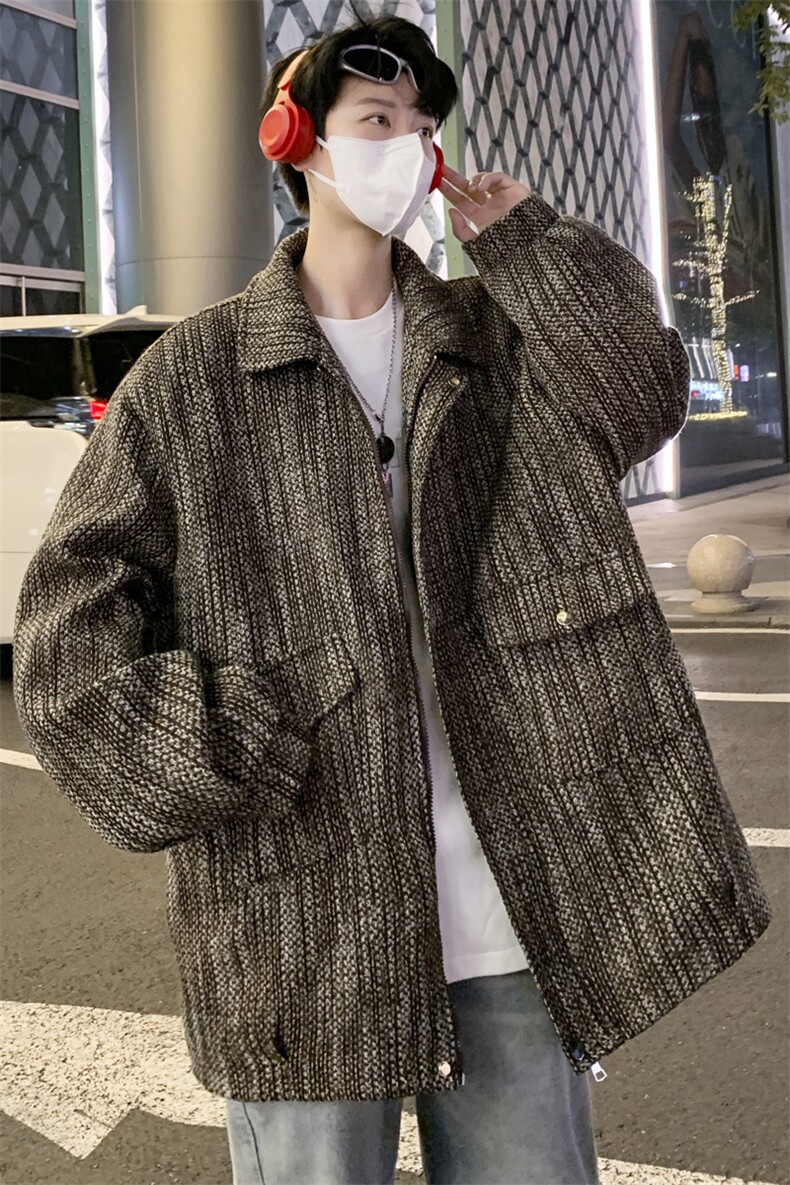 小香风外套男呢子大衣休闲轻熟风夹克秋冬装上衣J1062P95,男装夹克,电商A157