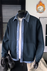 450g重磅加厚银狐绒假两件格子男卫衣外套W5436J加绒-特P55控99，女装短外套，电商A001-1