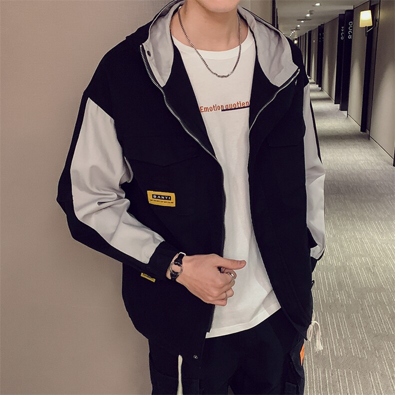 2021春季新款夹克男装工装夹克连帽外套棒球服韩版潮DS324TP95,男装夹克,电商A102