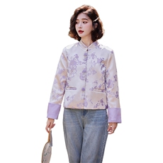 小香风缎面外套女短款2025春装新款独特高端大气轻奢流苏国风上衣，女装短外套，水衣源