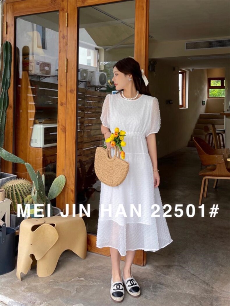 美巾涵2022夏季云朵连衣裙，女装连衣裙，美巾涵