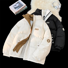 立领皮标棉衣棉服小牛津防水面料拼接棉袄面包服1609-P75量大有差，男装棉衣，星座207