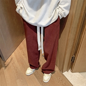 灯芯绒裤子男秋冬高级感垂感阔腿裤直筒休闲裤 K266*P45控68图片