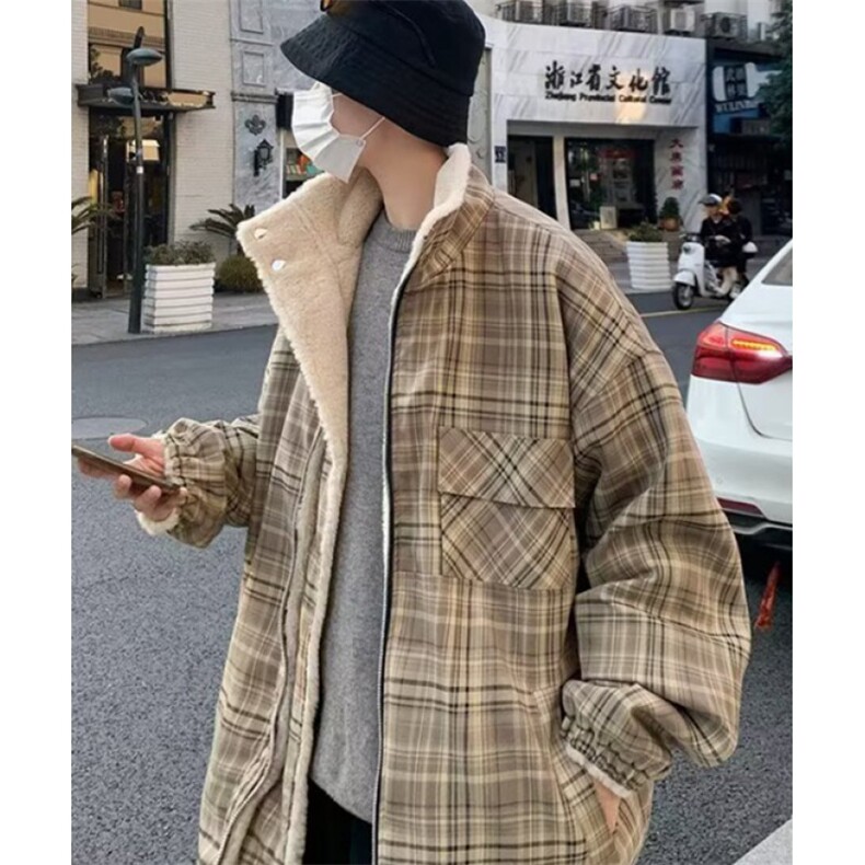 两面穿棉服男款冬季棉衣宽松痞帅棉袄立领羊羔毛外套M7821,男装棉衣,星座1116A（原606A-3）