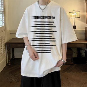 抖音得物二开现货供应220克夏装重磅美式高街宽松短袖t恤MT95图片