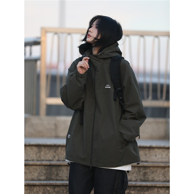 1506A/GG1010/P59冬季日系印花冲锋衣男女宽松连帽夹棉1图片