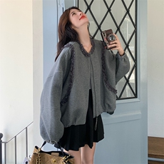 有货2026春木耳花边卫衣外套2C317A-8531-P155-K248，女装短外套，2C317A