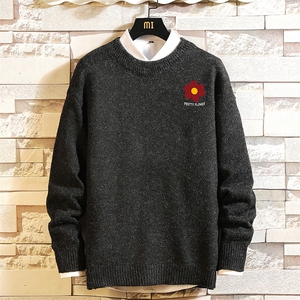 加厚加绒毛衣男大码毛线衣男针织衫 M19257-P45 加绒款-P65 砖墙图片