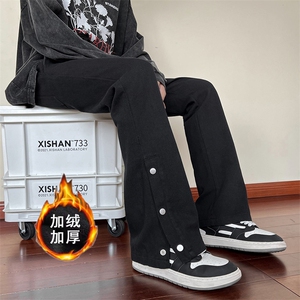 2023冬季加绒加厚美式高街排扣工装休闲裤货号K655常规P60加绒P65图片