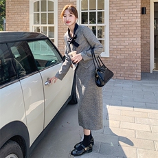 现货-小香风套装女2025秋新款气质高端时尚洋气半身裙两件套，女装套装/套裙，霓裳依族