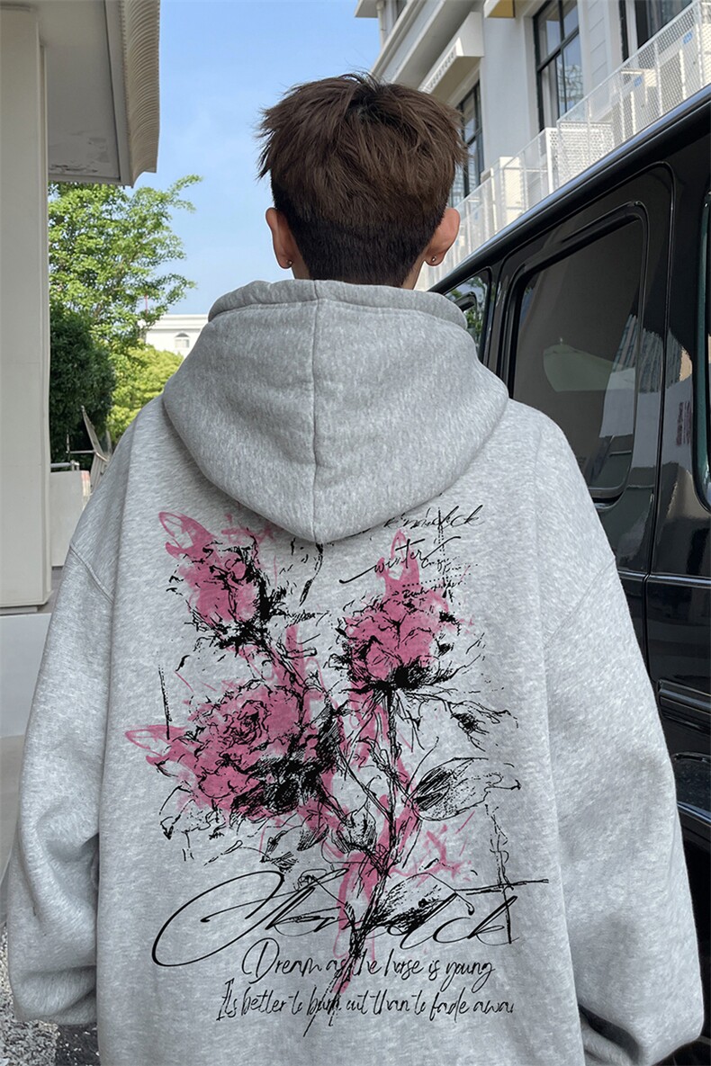 已注册/华棉春秋外景时尚百搭宽松连帽卫衣男WY00724/P45加绒P50,男装卫衣,电商B316