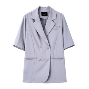 纯色西装秋季2021新款女装中袖腰带修身显瘦外套 166-XZ06P85紫色图片