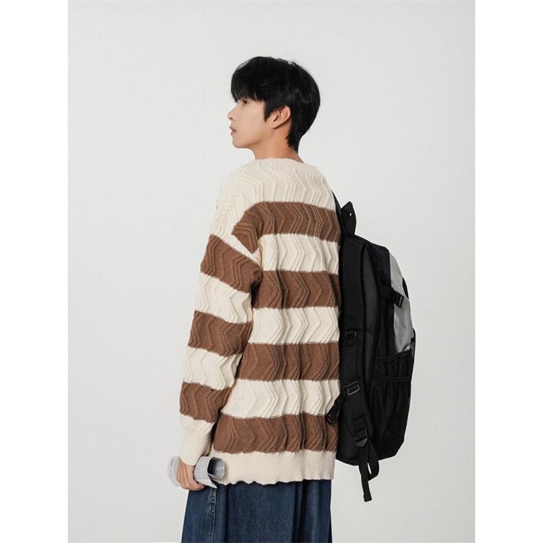 B225-M1163-P70--X88----腈纶42%锦纶31%PBT27%-撞色条纹毛衣,男装针织衫/毛衣,电商B225