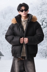 PU皮棉服男连帽毛领棉衣帽子可拆卸毛领可拆卸MF668-特P88无差价，男装棉衣，星座214-3