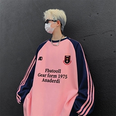 抖音得物供货提供视频秋冬重磅美式宽松织带圆领卫衣0746，男装卫衣，电商A486