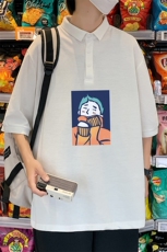 PL57042-P35翻领短袖polo衫男大码胖子半袖t恤男有领保罗衫模特，男装Polo衫，电商A040