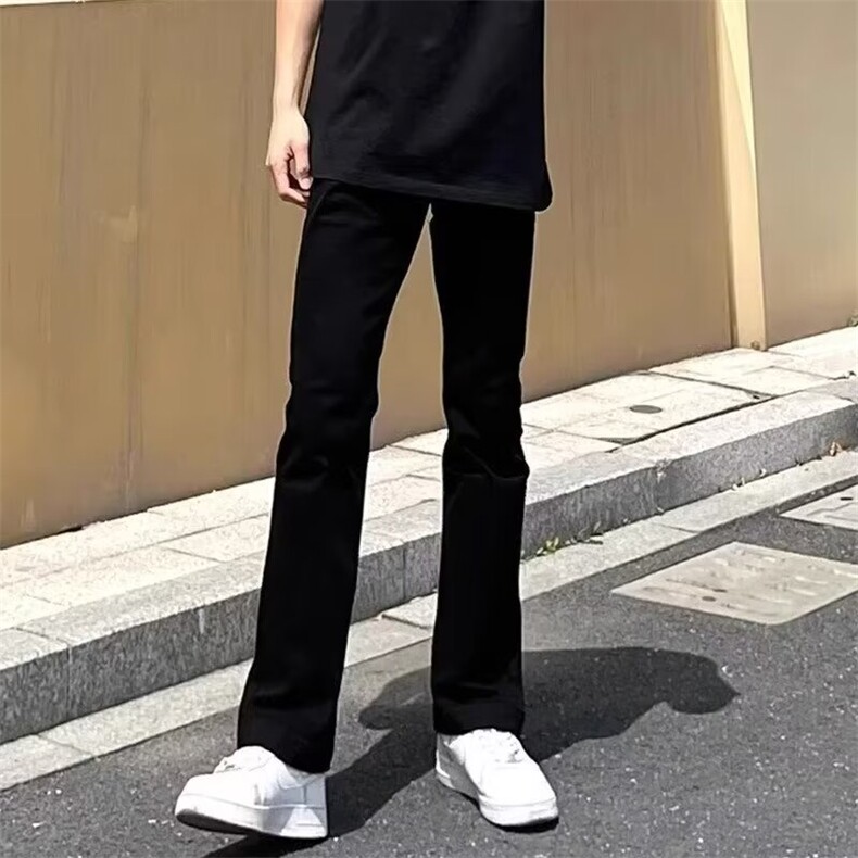 cleanfit黄泥色牛仔裤美式高街高个子加长裤子男直筒修身微喇长裤图片