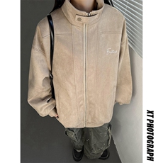 主推中性风美式复古麂皮绒立领潮牌夹克外套上衣男女G1093P88，男装夹克，电商A339