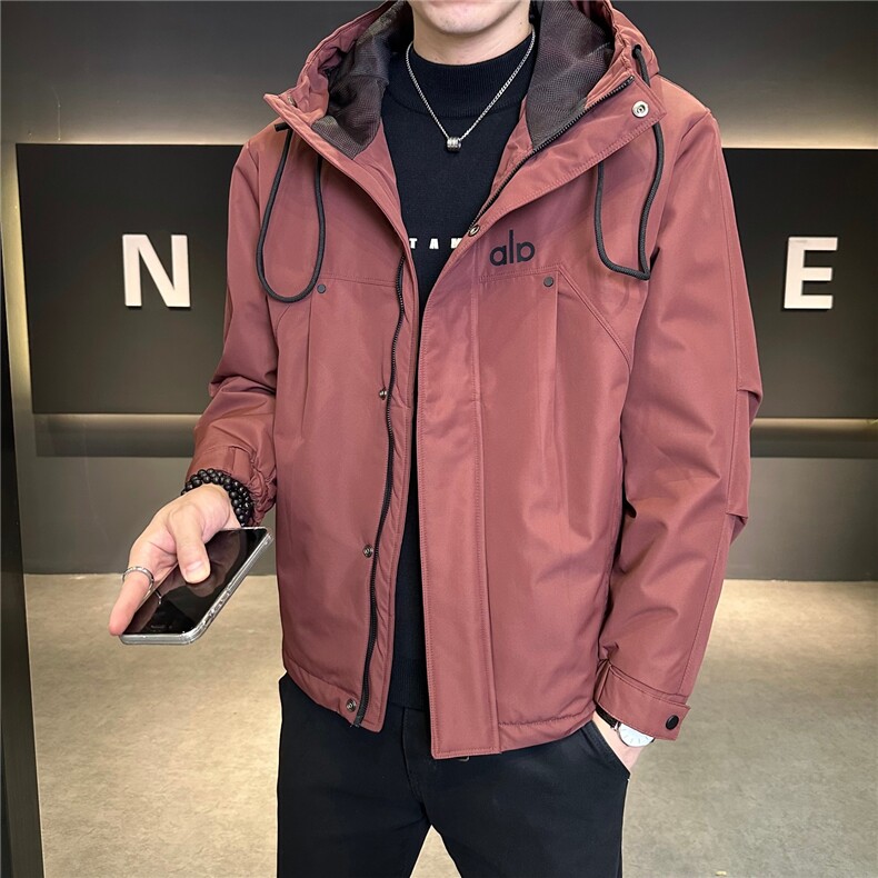 2025秋冬新款二棉加棉夹克连帽冲风衣男士外套棉服,男装风衣,星座414（原B263）