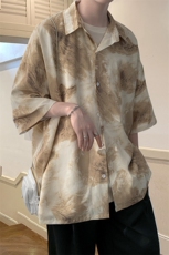 夏季短句风帅气抽象涂鸦宽松男士衬衫A071-C13-P35，男装衬衫，电商A071