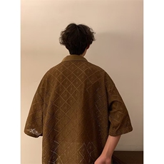 美式复古衬衣外套设计感小众短袖衬衫女夏季宽松休闲上衣，男装T恤，星座506A