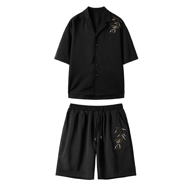 TZ96971/P960夏季新款新中式风刺绣西服领衬衣裤子套装男两件套,男装西服,电商A141