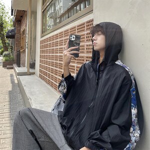 港风冰丝防晒衣薄款克莱因蓝外套户外休闲潮牌防晒服FS7765P38图片