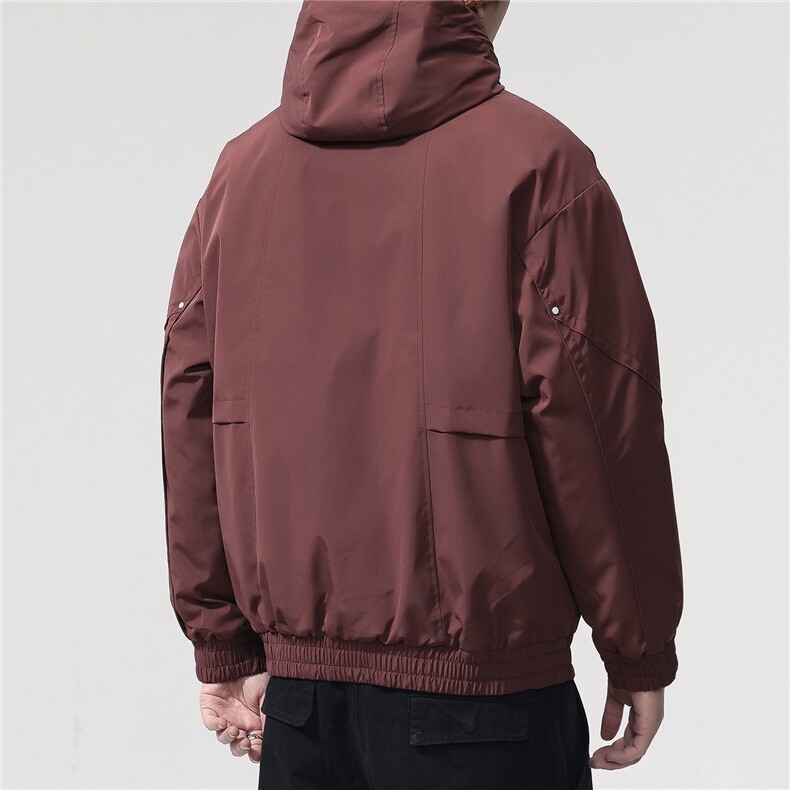夹棉2025秋冬新款连帽工装夹克男户外登山服棉服,男装棉衣,电商D215