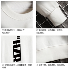 S6002-P28加绒款-P33秋季圆领卫衣男大码韩版宽松长袖外套网格，男装卫衣，电商A040A