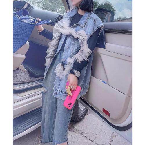 网纱牛仔背心，女装背心吊带，肆尔