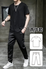 2021夏季新款短袖两件套装休闲男潮流T恤九分裤男A438-TZ01-P30，男装套装，电商A438