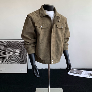 2025秋季新款现货绒感雾花皮衣男立领夹克外套DSA157B-J2559-P95图片